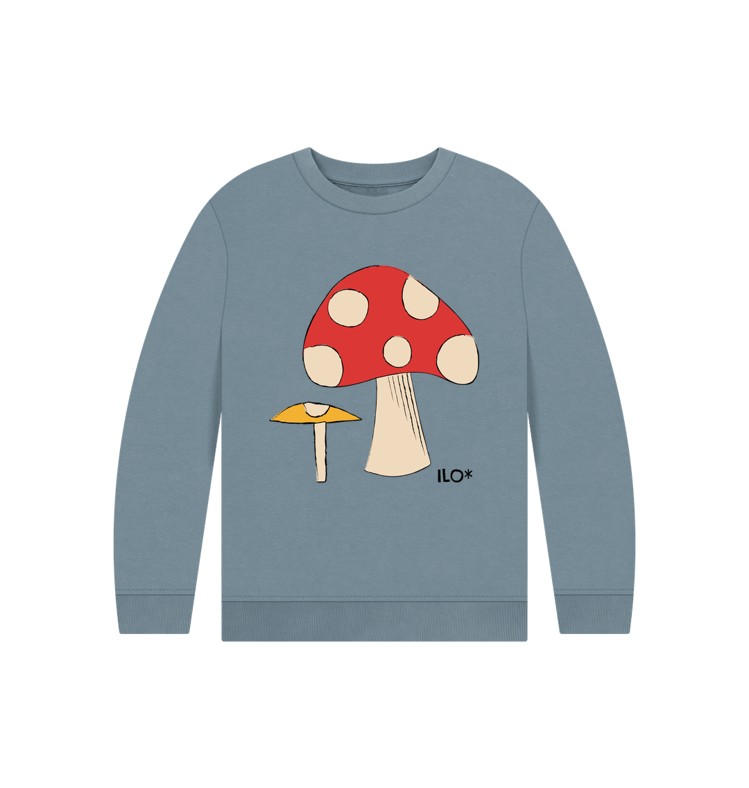 Stone Blue Toadstools Kids' Sweater