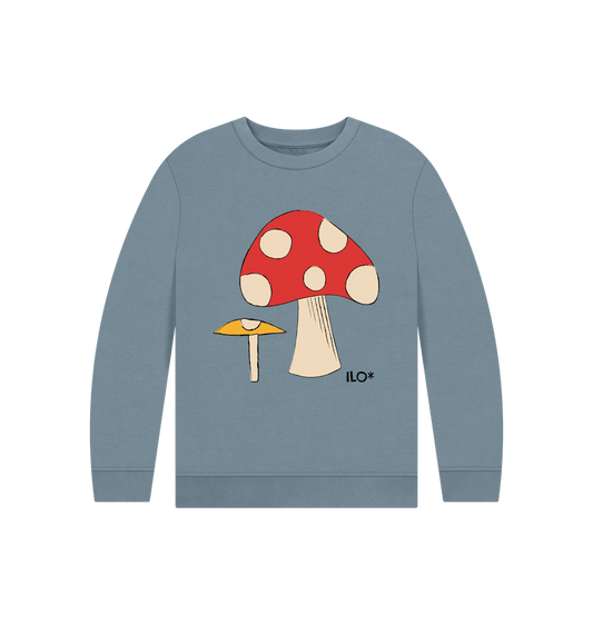 Stone Blue Toadstools Kids' Sweater