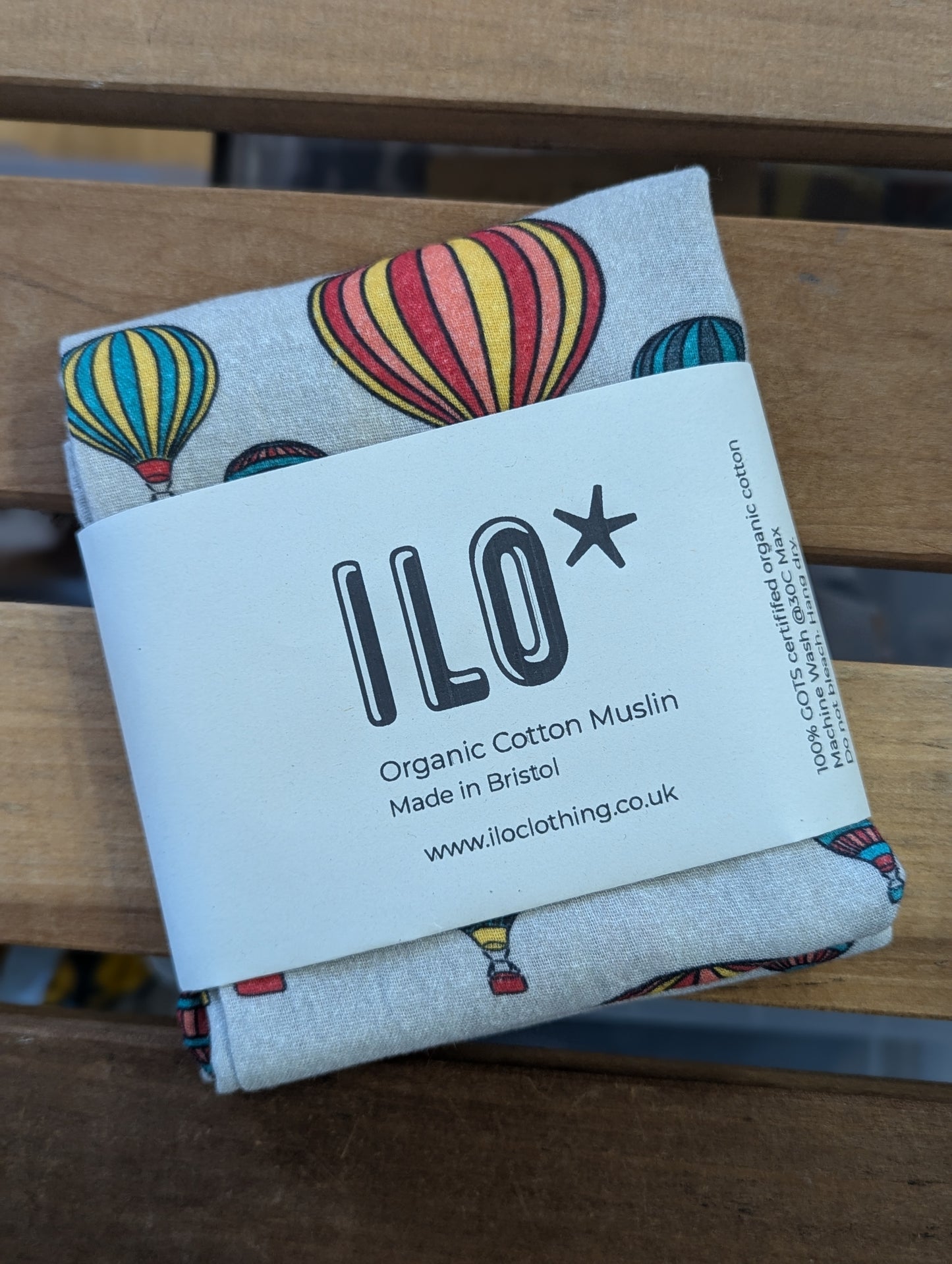 Hot Air Balloons Organic Cotton Muslin