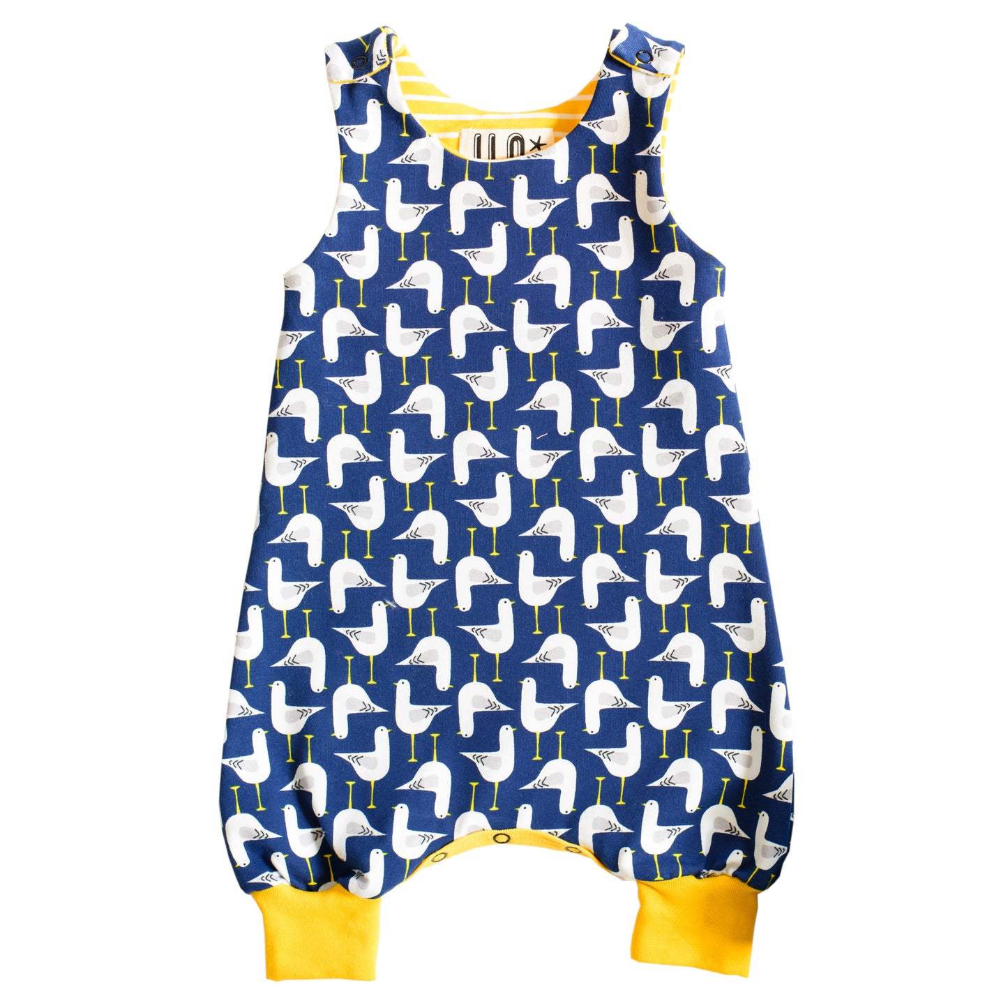 Navy Seagulls Organic Romper 0-6m