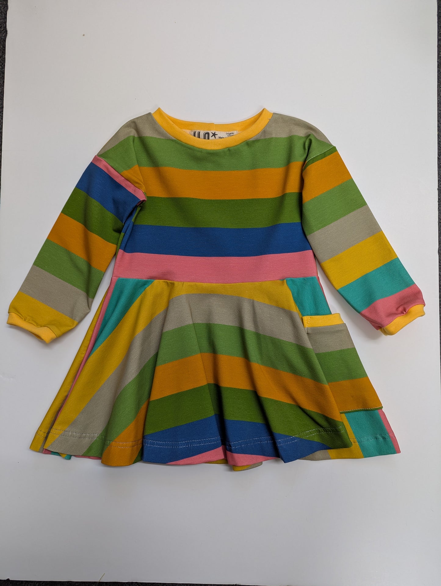 Organic Jersey Rainbow Stripes Skater Dress