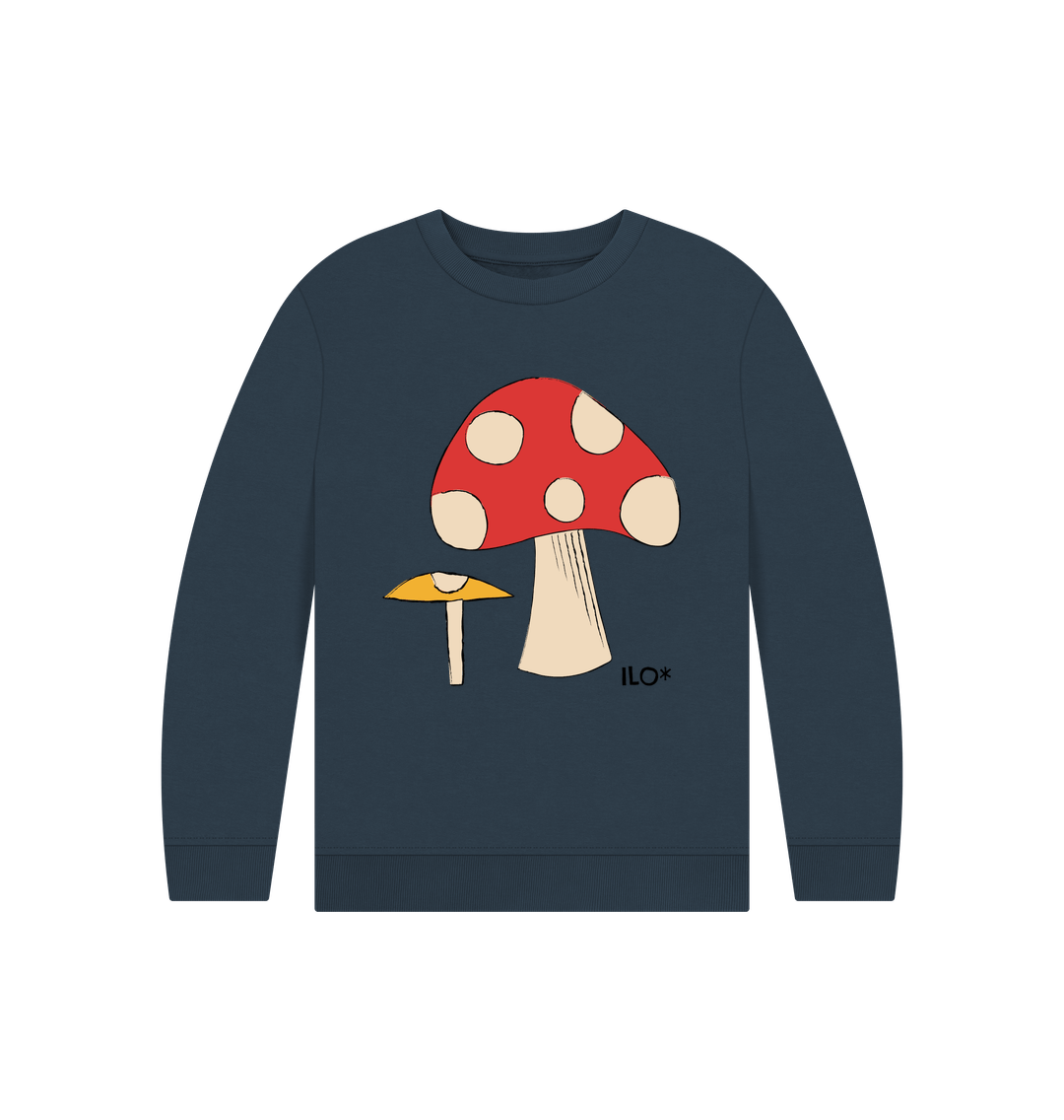 Navy Blue Toadstools Kids' Sweater