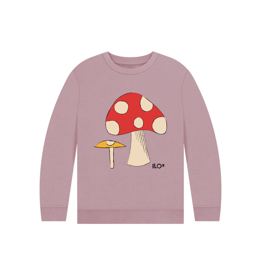 Mauve Toadstools Kids' Sweater