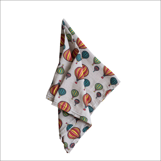 Hot Air Balloons Organic Cotton Muslin