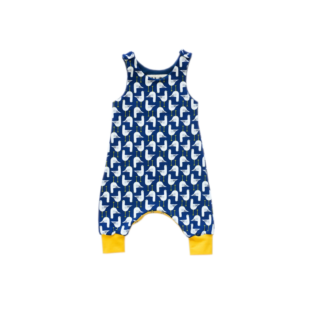 Navy Seagulls Organic Romper 0-6m